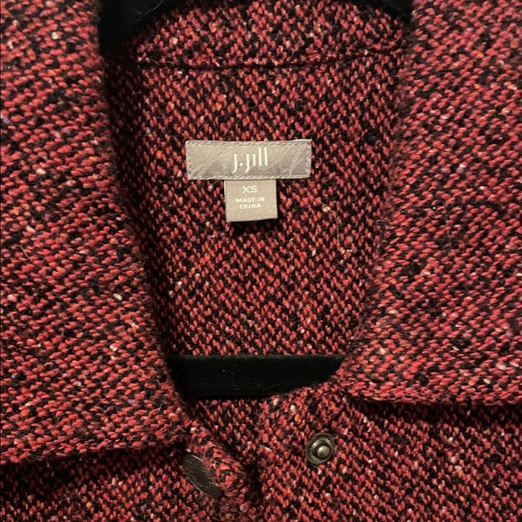 J. Jill Red Tweed Jean Jacket - Picture 2 of 6